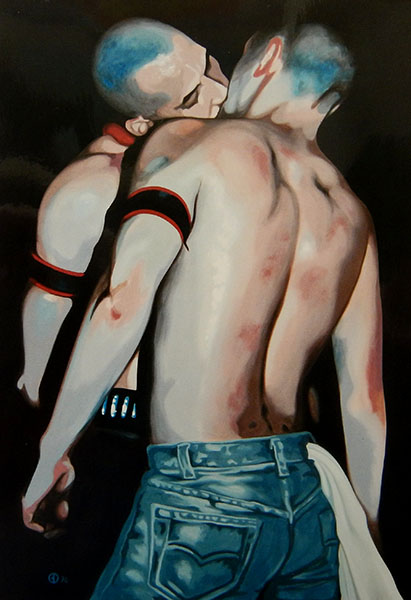 Der Kuss, 1999, Acryl auf Leinwand, 200 x 140 cm