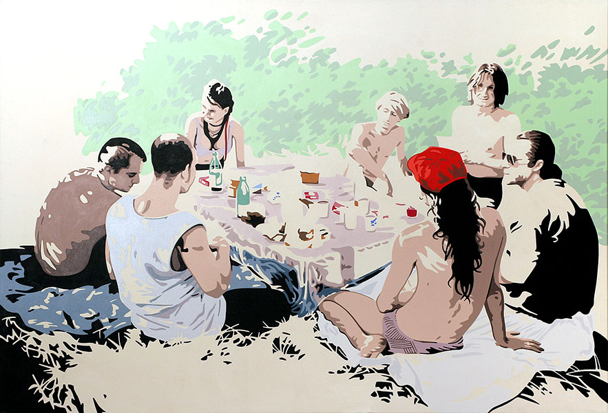 Frühstück, 2006, Acryl auf Leinwand, 160 x 240 cm, verkauft