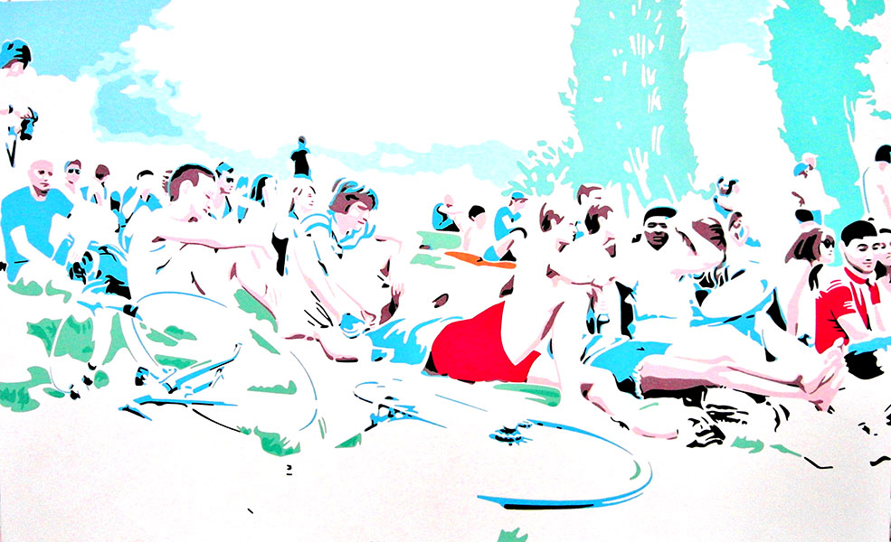 Wildwasser, 2012, Acryl auf Leinwand, 160 x 240 cm