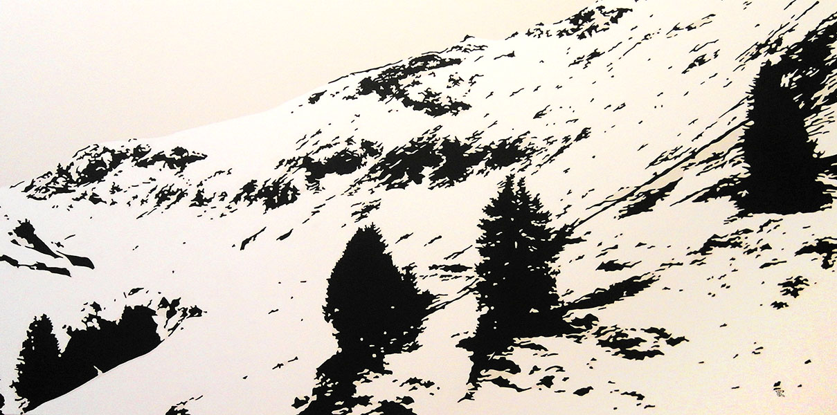 Ziehweg, 2014, Acryl auf Leinwand, 200 x 100 cm